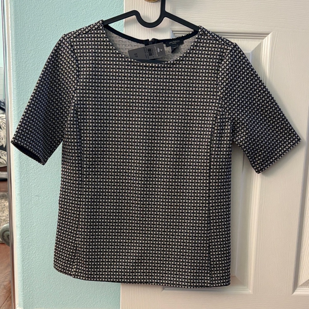 Ann Taylor Ponte Knit Short Sleeve Top